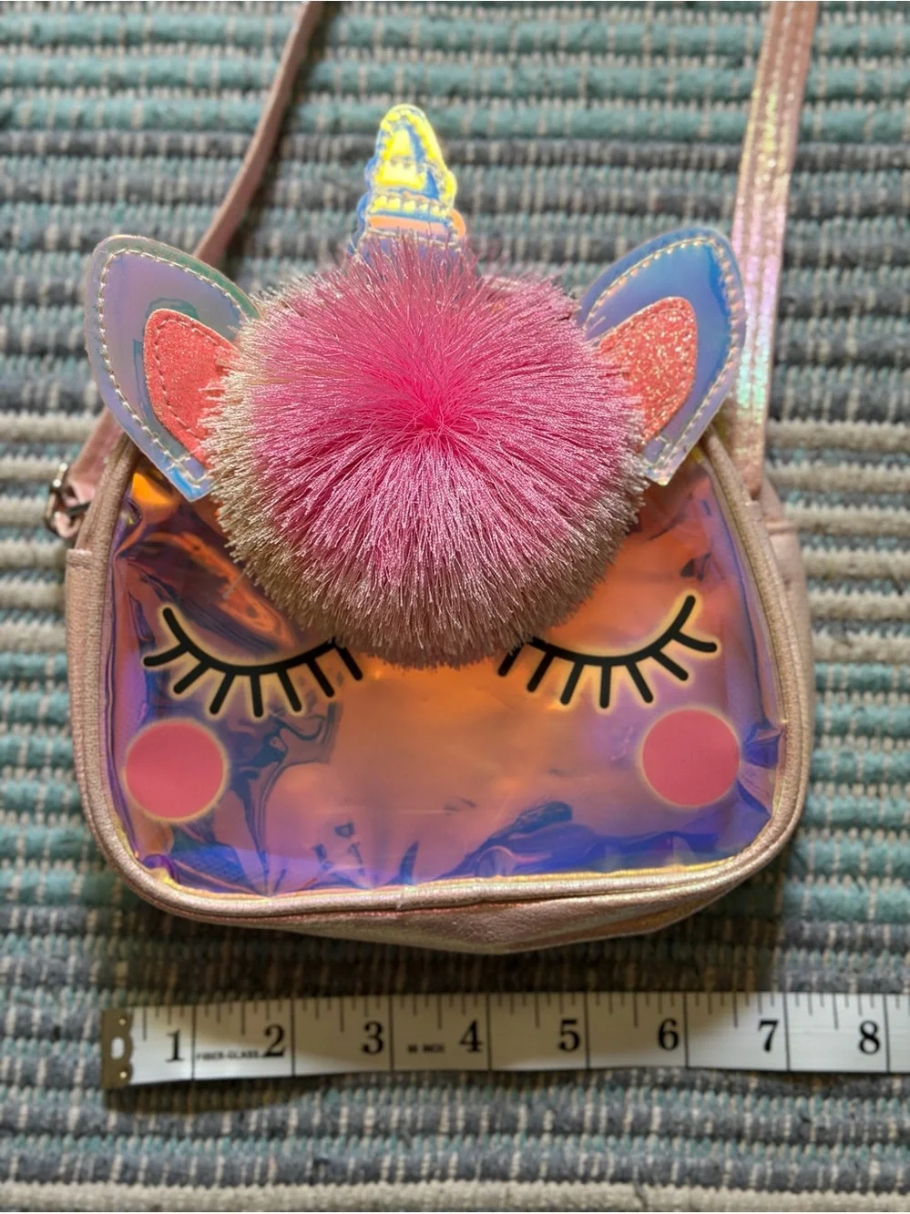 Kids Unicorn Pom-pom Handbag Pink